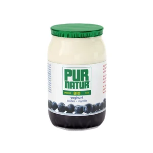 PUR NATUR Yogur con arándanos ecológico PUR NATUR 150 g.