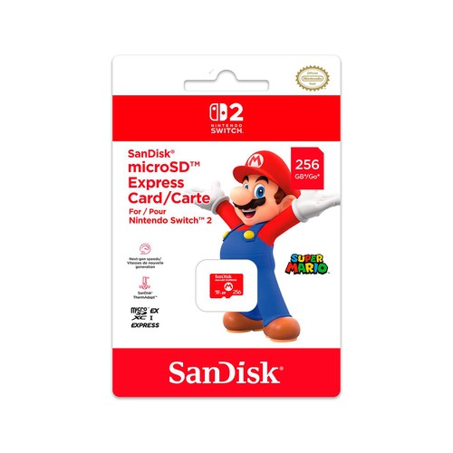 Tarjeta Micro SD Express Sandisk 256GB para NINTENDO SWITCH 2.