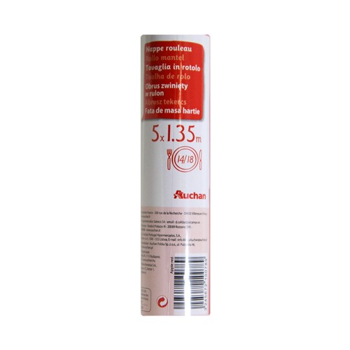 Mantel rollo rojo 5x1,35 metros PRODUCTO ALCAMPO 5 metros.