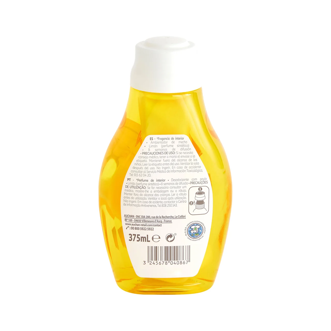 PRODUCTO ALCAMPO Ambientador de mecha, fragancia limón PRODUCTO ALCAMPO 375 ml.