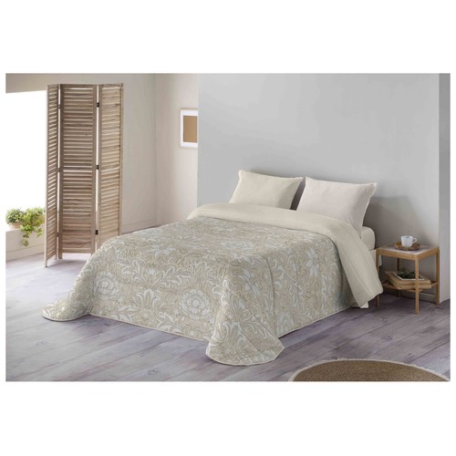 Edredón reversible para cama  150/160 260x260cm 300GRS especial color beig. NATURALS