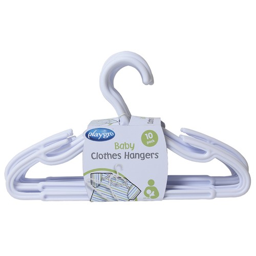Pack de 10 perchas para bebé,  blanco, PLAYGRO.