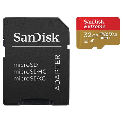 Tarjeta de memoria SANDISK Extreme MicroSDXC 32GB + adaptador SD, clase 3. hasta 100mb/s.