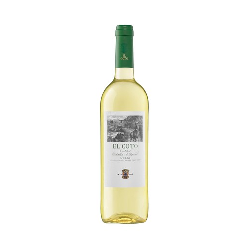 Vino blanco con denominación de origen calificada Rioja EL COTO botella de 75 cl.