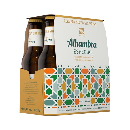 Cerveza ALHAMBRA LAGER SINGULAR pack 6 uds x 25 cl.