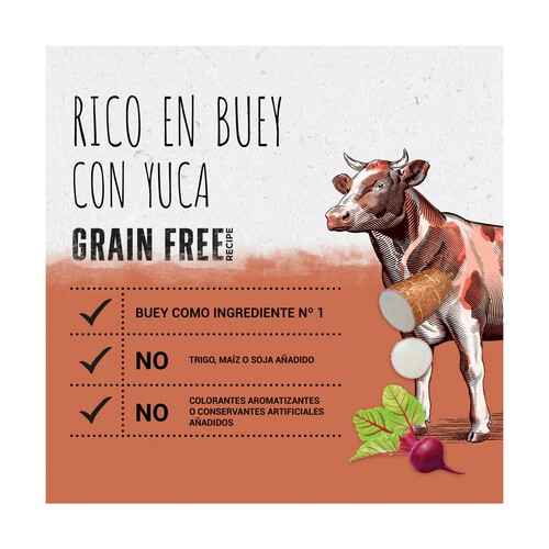 Comida para perros seca de buey BEYOND GRAIN FREE 1,2 kg.