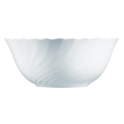Ensaladera Trianon 24cm. fabricada en vidrio Opal Blanco y con diseño clásico redondeado LUMINARC.