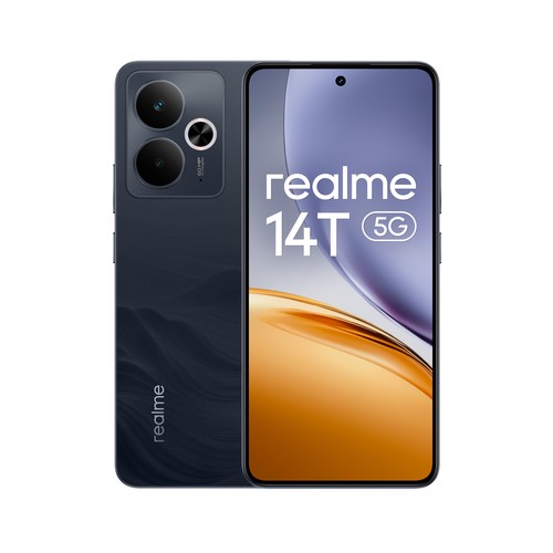 Smartphone REALME 14T 5G, 6,72" (17,018cm), 256GB + 8GB RAM color negro.