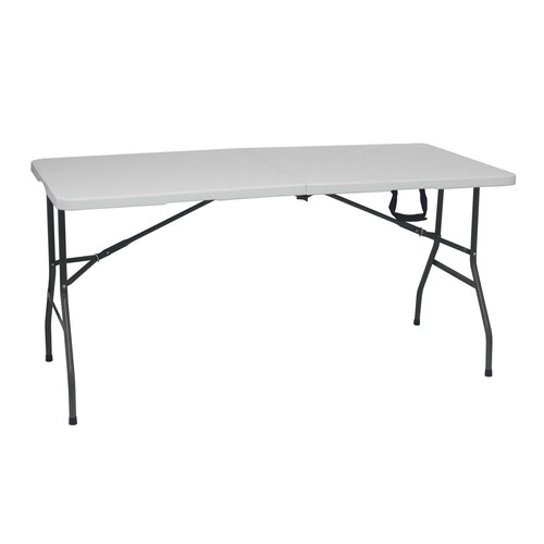 Mesa plegable color blanco 152 x 70 x 74 centímetros, BLUE GARDEN.