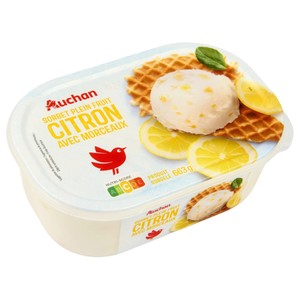 Auchan Tarrina de Sorbete de Limón con Trocitos de Limón 1 L. Producto Alcampo 1000 ML