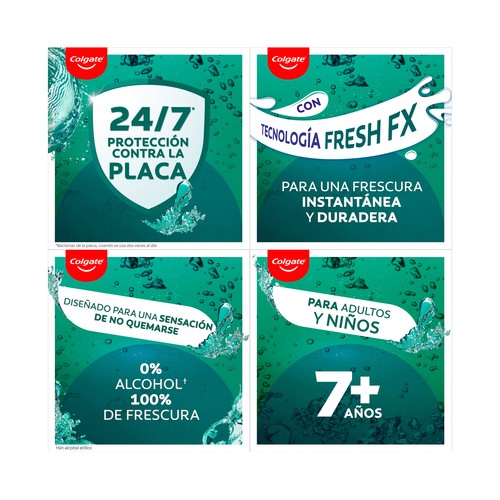 COLGATE Plax Enjuague bucal diario sin alcohol y con CPC, 500 ml.