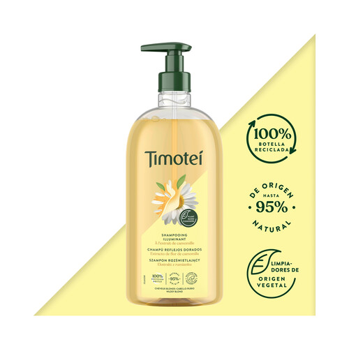TIMOTEI Champú con extracto de Camomila, para cabellos rubios o con mechas TIMOTEI Reflejos dorados 750 ml.