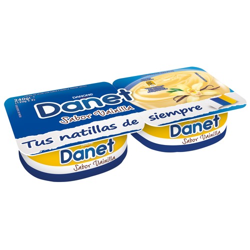 DANET Natillas con sabor a vainilla DANET de Danone 2 x 120 g.