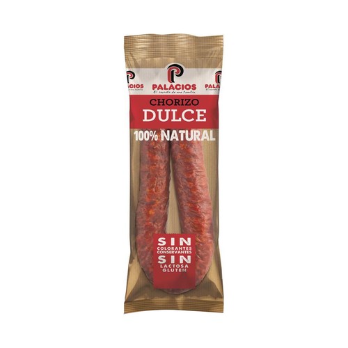 Chorizo casero dulce de categoria extra PALACIOS 250 g.