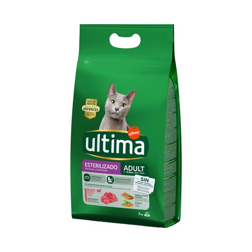 ULTIMA Pienso para gatos esterilizados a base de buey, cebada y cereales ULTIMA AFFINITY bolsa 3 kg.