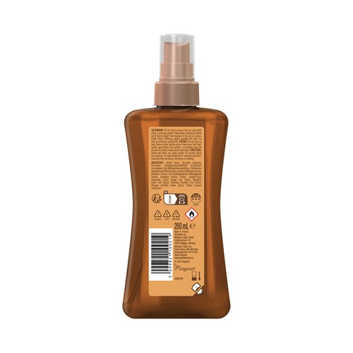 HAWAIIAN TROPIC Glowing protection Aceite solar seco en spray con coco y aceite de argán y FPS 30 (alto) 100 ml.