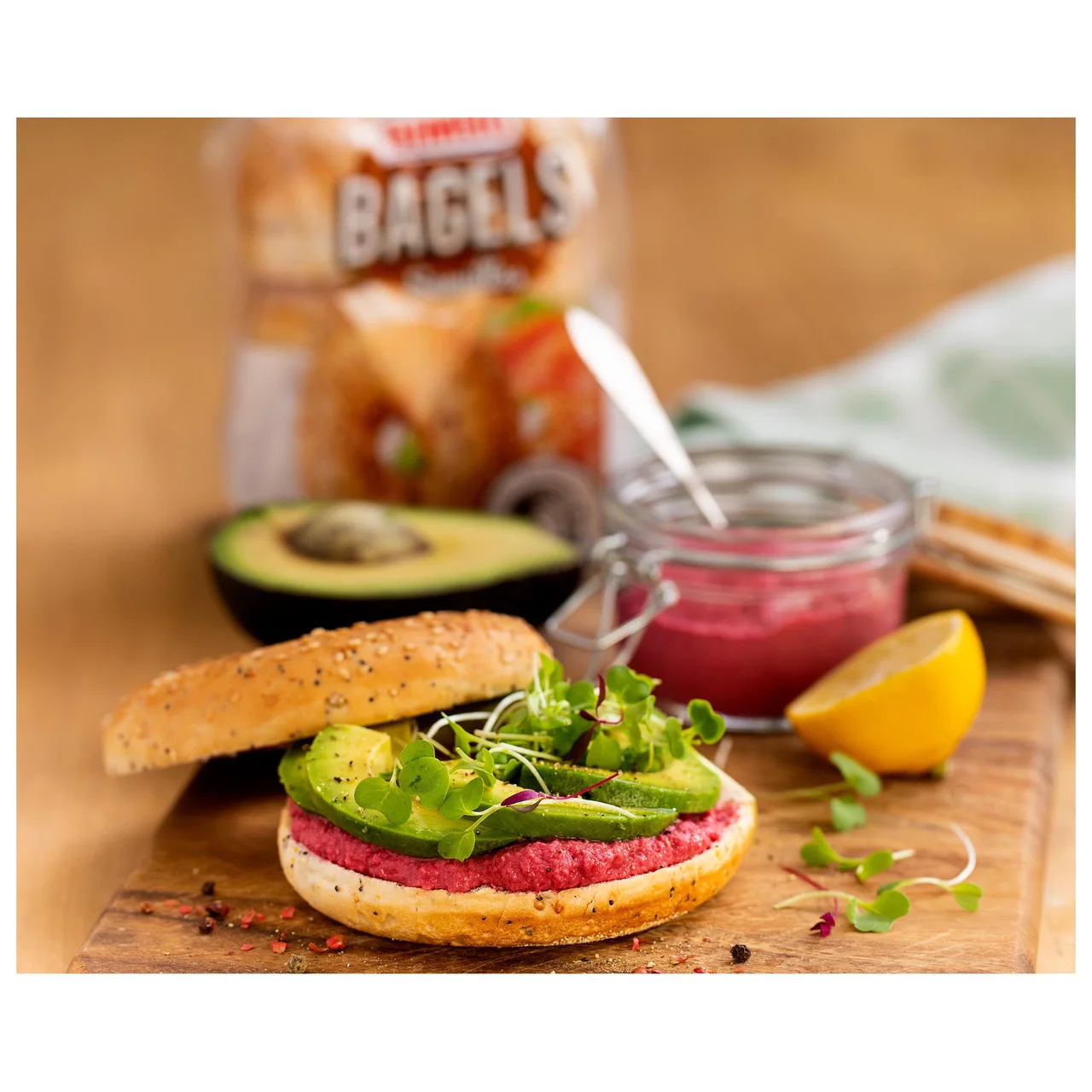 Bagels con semillas (pan redondo) 4 uds. 300 g.