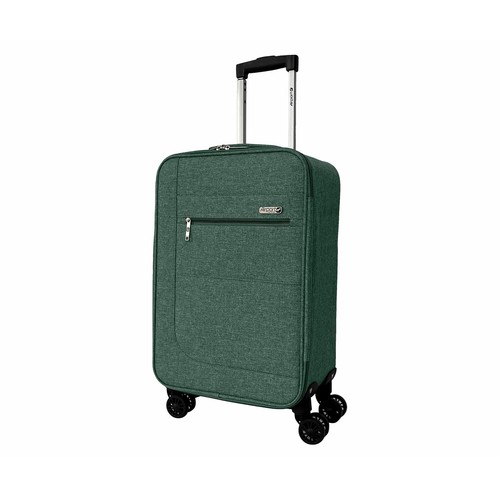 Maleta de cabina flexible con 8 ruedas, color verde, 55 cm AIRPORT ALCAMPO.