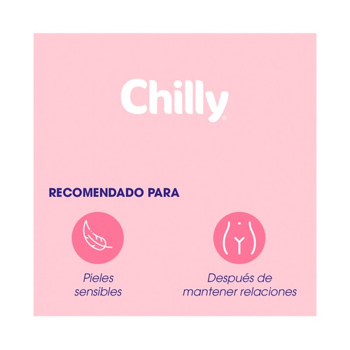 CHILLY Toallitas humedas biodegradables, para higiene intima, fórmula suave CHILLY 12 uds.