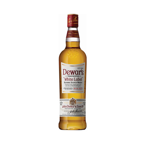 DEWARS White label Whisky blended escocés 5 años botella 1 l.