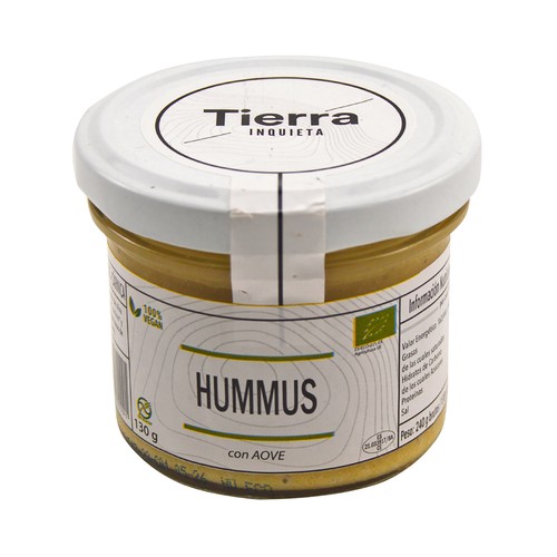 TIERRA INQUIETA Hummus de garbanzos ecológicos con AOVE 130 g.