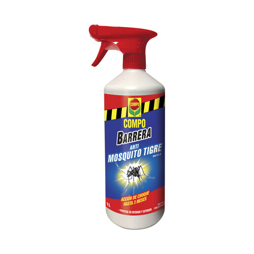 Spray antimosquitos, mosquitos tigre, válido tanto para interiores como exteriores COMPO 1 litro.