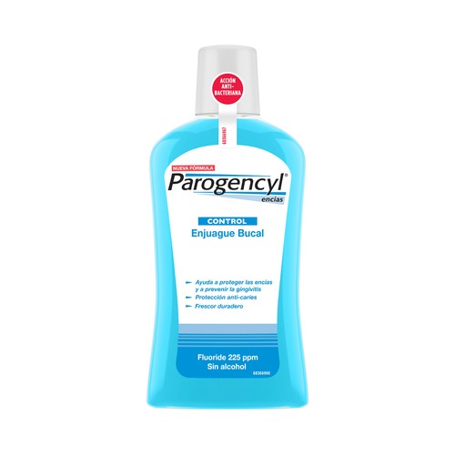 PAROGENCYL Enjuague bucal sin alcohol, que ayuda al tratamiento y prevención de la gingivitis PAROGENCYL Control 2 x 500 ml.