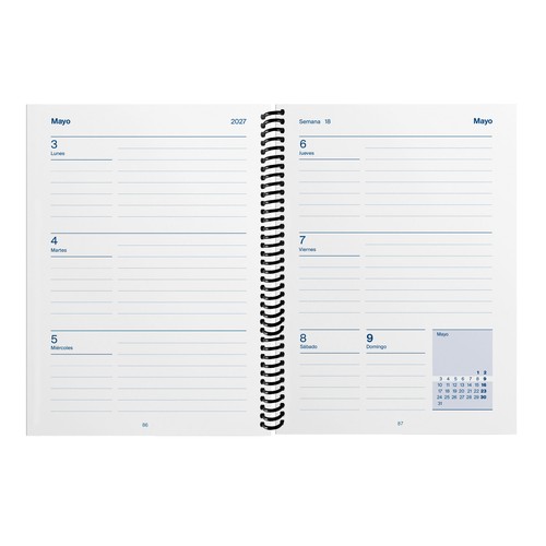 Agenda escolar 26-27 semana vista tamaño A6 color azul. ADDITIO