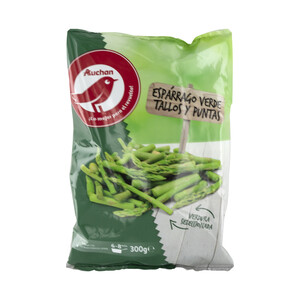 Imagen de AUCHAN Espárragos verdes (tallos y puntas) utracongelados 300 g. Producto Alcampo
