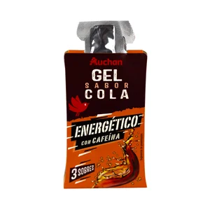 PRODUCTO ALCAMPO Gel energético con cafeína y sabor cola 3 x 30 g.