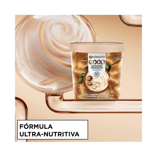 GARNIER Good tono 7.33 Rubio miel de cayena Coloración permanente sin amoniaco.