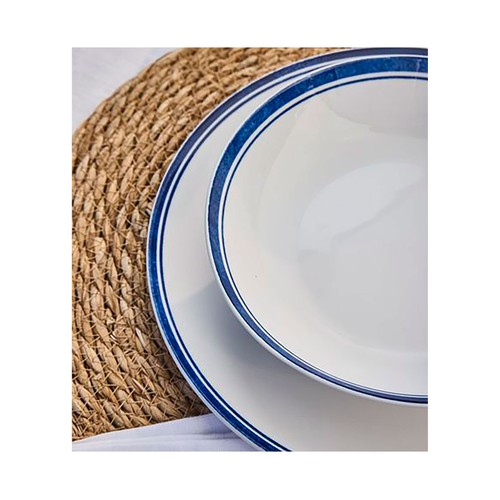 Vajilla 18 Piezas madison filo blu. TOGNANA