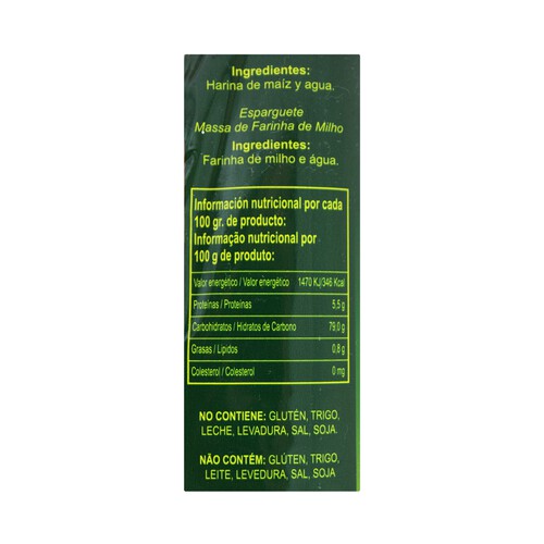 SAM MILLS Pasta Espaguetis, pasta sin gluten SAM MILLS, 500 g.