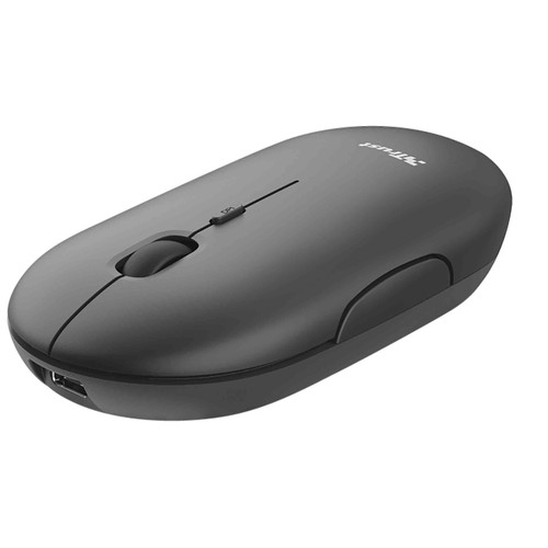 Ratón inalámbrico recargable TRUST Puck negro, ultrafino, silencioso, carga cable Usb..