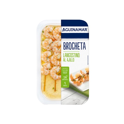 AGUINAMAR Brocheta langostinos al ajillo AGUINAMAR 145 g.