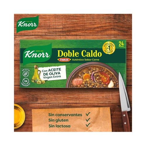 KNORR Caldo de carne doble caja de 24 pastillas 240 g.