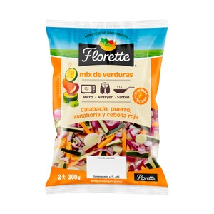 Imagen de FLORETTE Mix de verduras (calanacín, puerro, zanahoria y cebolla roja) 300 g.