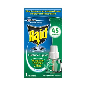 Recambio insecticida eléctrico líquido, eucalipto 27 ml.