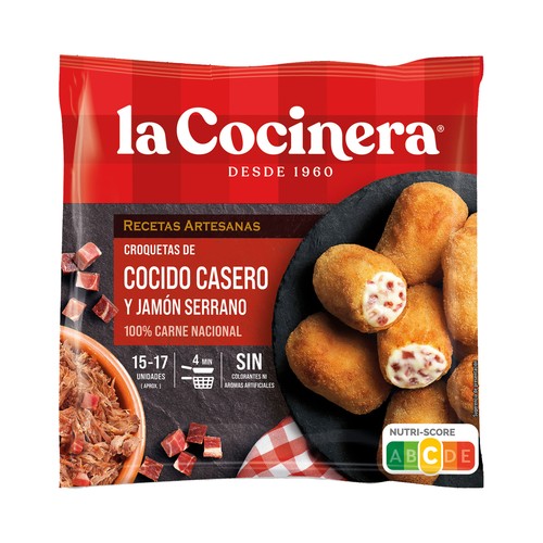 LA COCINERA Recetas artesanas Croquetas artesanas de cocido casero con jamón serrano 500 g.