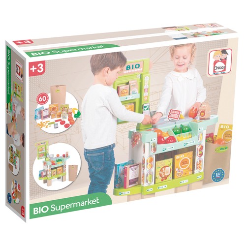 Supermercado Bio con sonidos ¡con menos plástico y más cartón! Contiene 20 Accesorios, 78x19x59,5 Cm, CHICOS