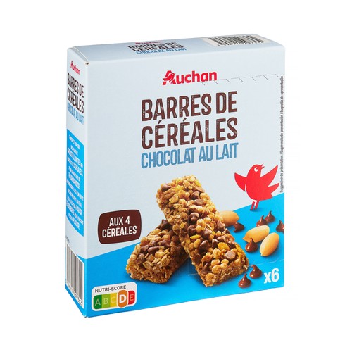 PRODUCTO ALCAMPO Cereales en barrita con chocolate barrita de 21 gr, pack de 6 uds.