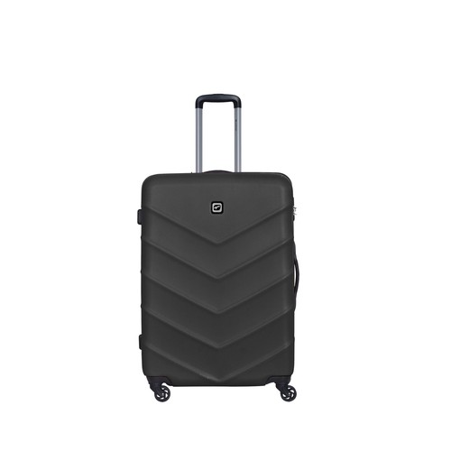 Maleta grande de viaje rígida de color negro de 75 cm y 4 ruedas ABS, AIRPORT ALCAMPO.
