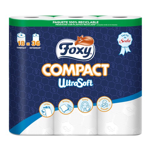 FOXY Papel higiénico Compact 18 rollos.