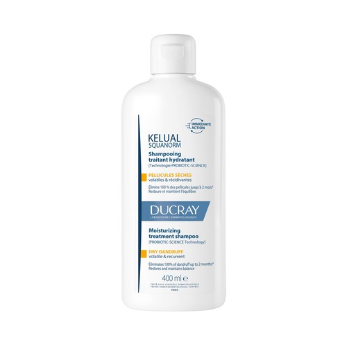 DUCRAY Kelual squanorm Champú hidratante para el tratamiento de la caspa seca 400 ml.