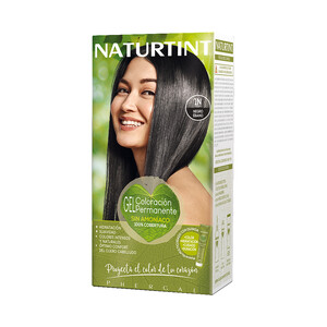 Imagen de NATURTINT Coloración permanente en gel y sin amoníaco, tono 1N negro ébano NATURTIN.