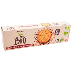 PRODUCTO ALCAMPO Bio Galletas rellenas de cacao ecológico 12 uds.
