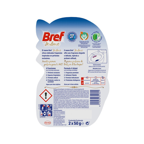BREF Pastillas WC perfume Delicate Magnolia BREF DE LUXE 2 uds. x 50 g.