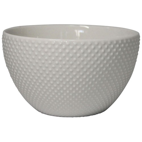 Bol de porcelana blanca con diseño en relieve, 13,5 cm. ACTUEL.