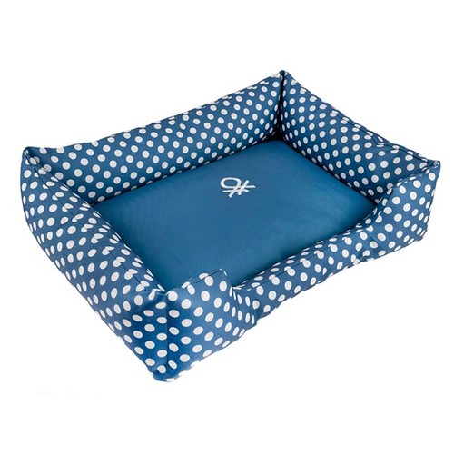 UNITED COLORS OF BENETTON Cuna para perro azul de lunares Talla L 75x65 cm.