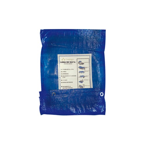 Suelo de rafia de 5x7m, 80gr color azul o verde con ojales de aluminio, IBERLUS